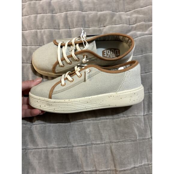 Hey Dude Slip On Preppy Sneakers Cody Coastline Oatmeal Chai Gray Brown 3 Y Boys - Picture 5 of 13